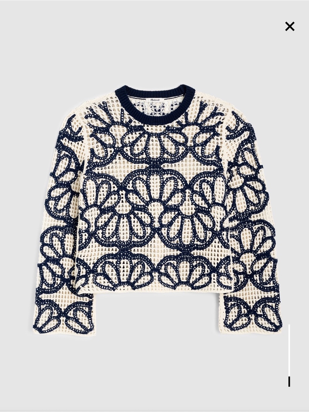 Madewell Floral Embroidered Open Stitch Sweater